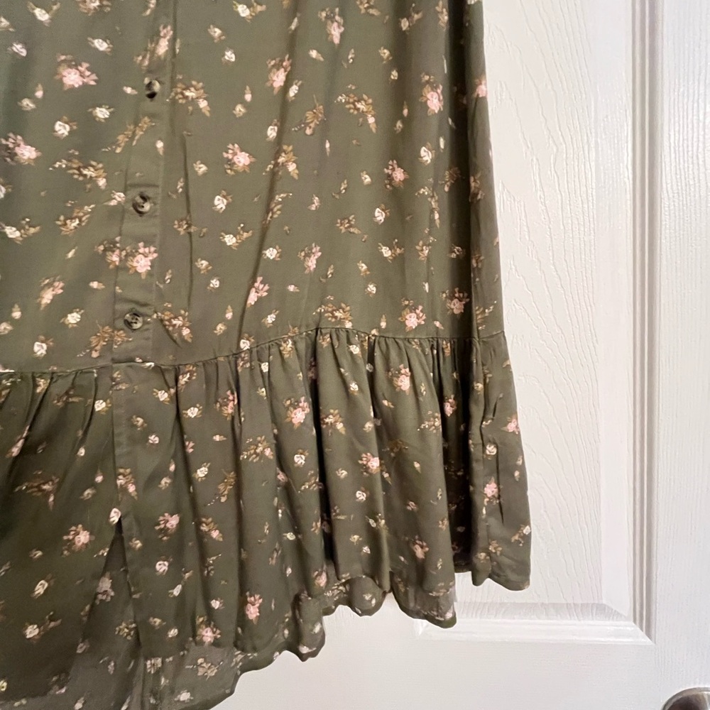 NWT SO Olive Floral Button Front Maxi Skirt - Picture 3 of 8